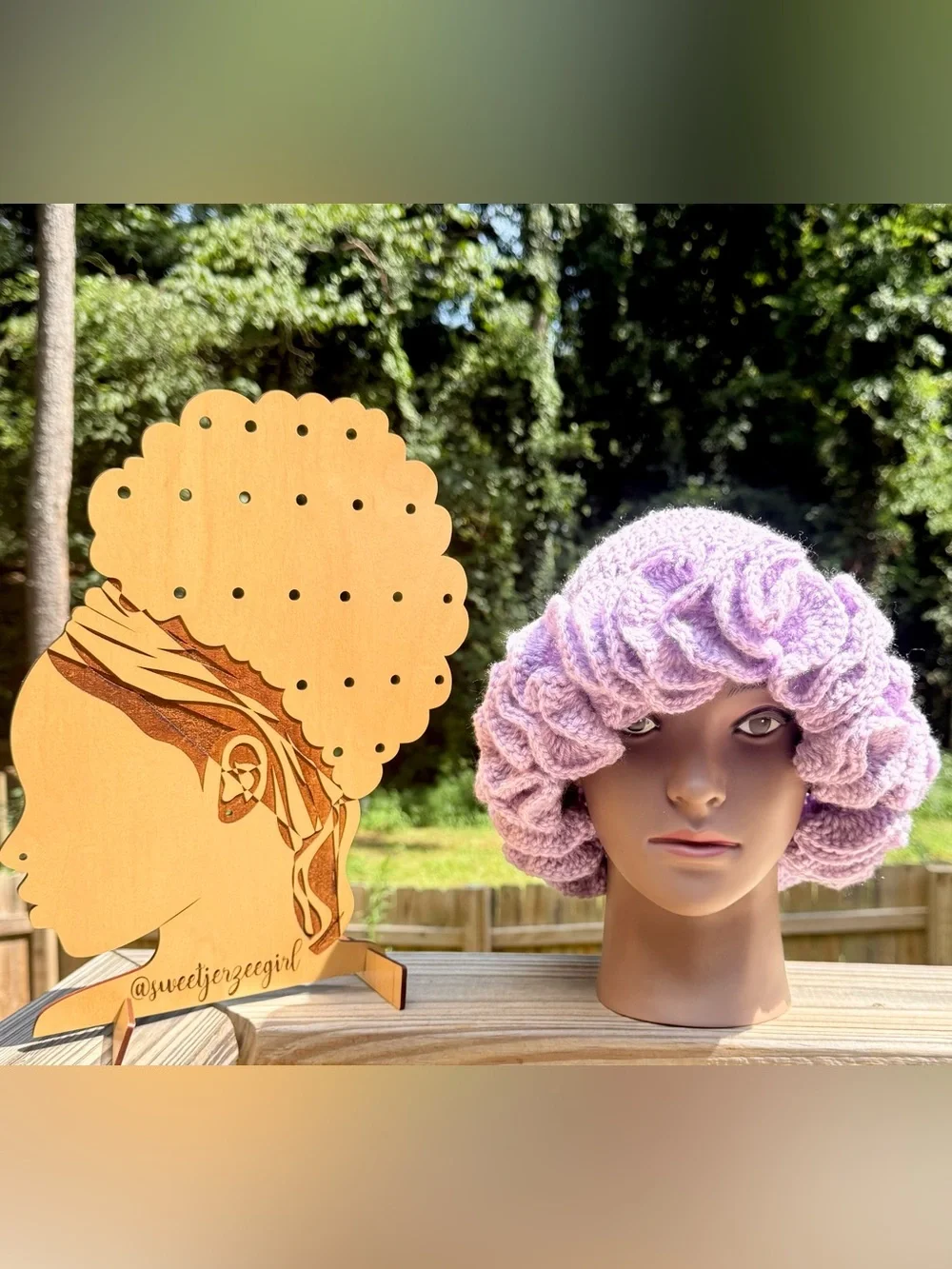 Lilac Purple Handmade Crochet Ruffle Hat